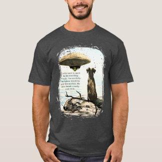 T-shirt Funny animal dog alien spaceship UFO cool stick