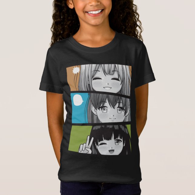 T-Shirt Funny Anime Girl Japonaise esthétique Kawaii Otaku (Devant)
