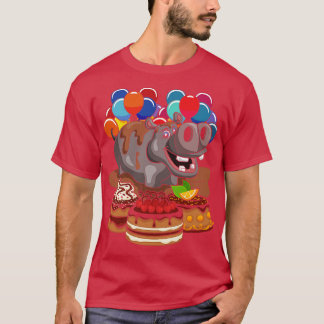 T-shirt Funny Anniversaire de enfant hippo