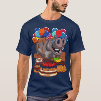 T-shirt Funny Anniversaire de enfant hippo