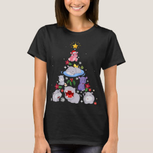 T-shirt Funny arbre de Noël hippo Hippopotame de Noël