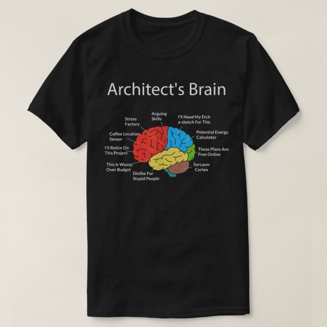 T-shirt Funny Architect's Cerveau Architecture Étudiants (Design devant)