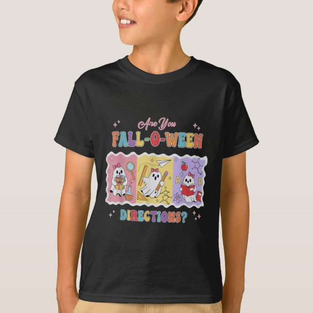 T-shirt Funny Are You Fall O Ween Directions Teacher Hallo (Devant)