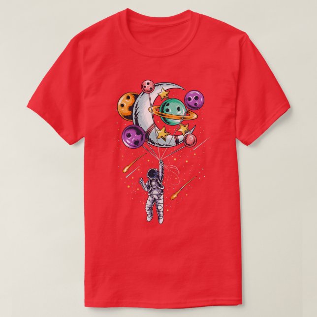 T-shirt Funny Astronaut Planets Moon With Hand space  (Design devant)