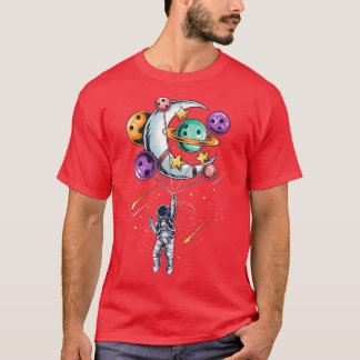 T-shirt Funny Astronaut Planets Moon With Hand space
