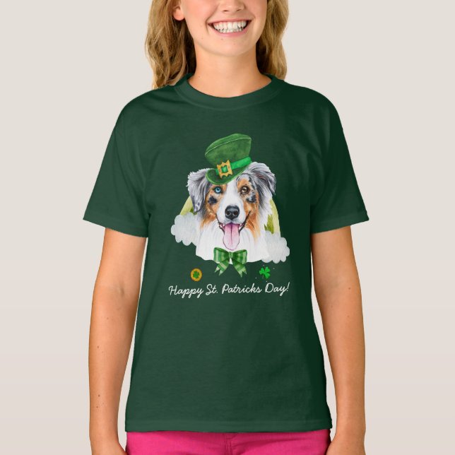 T-shirt Funny Australian Shepherd Gold St. Patricks Day (Devant)
