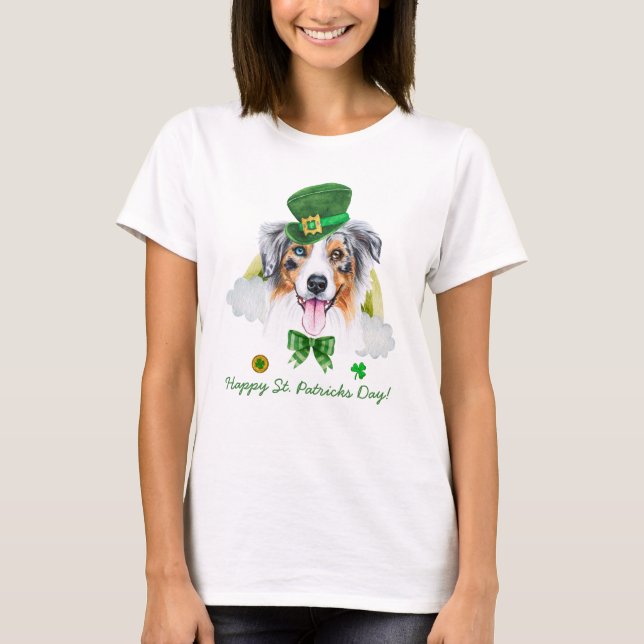 T-shirt Funny Australian Shepherd Gold St. Patricks Day (Devant)