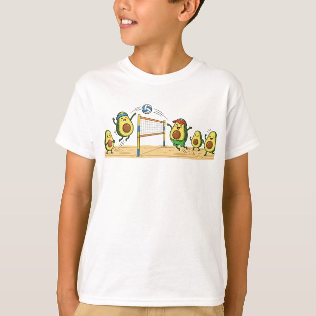 T-shirt Funny Avocado Beach Volleyball Pun (Devant)