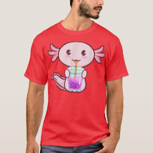 T-shirt Funny Axolotl Boba Tea Bubble Milk Kawaii