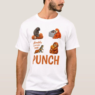 T-shirt Funny Baby Monkey Punch Cute Primate Humor