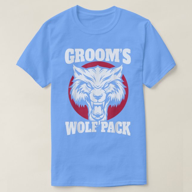 T-shirt Funny Bachelor Party Grooms Wolfpack Wedding Party (Design devant)