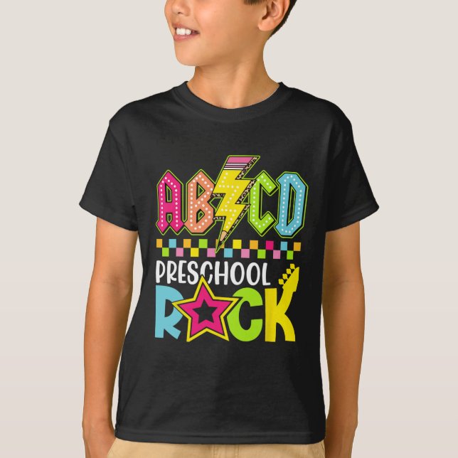 T-shirt Funny Back To School Lightning Bolt Preschool Rock (Devant)