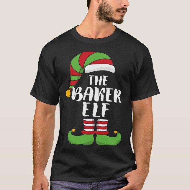 T-shirt Funny Baker Elf Christmas Santa Helpers (Devant)