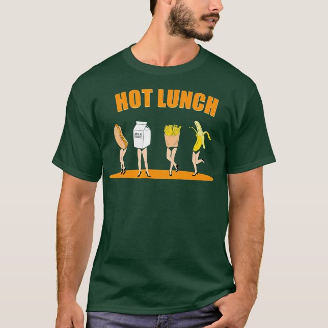T-shirt Funny Banana Hot Dog Milk Fries Nourriture Déjeune (Devant)