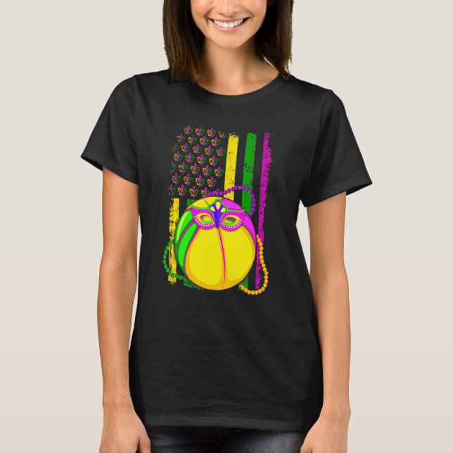T-shirt Funny Basketball Jester Casquette Mardi Gras Festi (Devant)