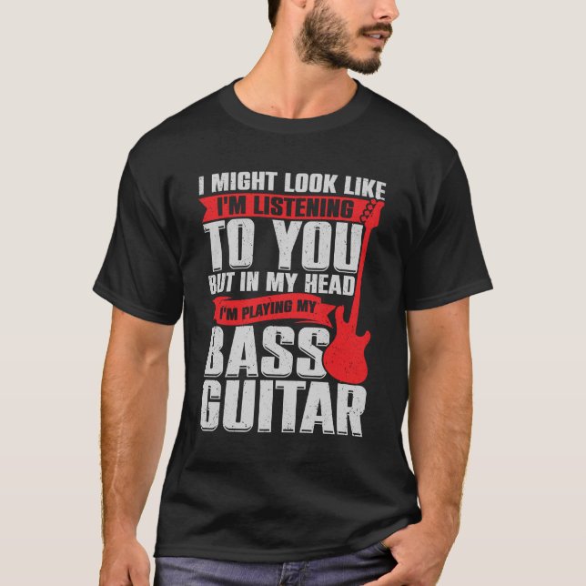 T-shirt Funny Bass Guitare Guitariste Musique Baid Cadeau (Devant)