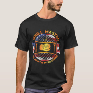 T-shirt Funny BBBQ Fumeur Cadeau Grill Maître L'Homme Le M
