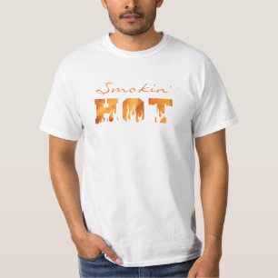T-shirt Funny BBBQ Grill Fumeur SMOKIN Flames Feu CHAUD