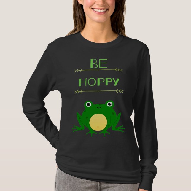 T-shirt Funny Be Hoppy Frog Amphibian Pun (Devant)