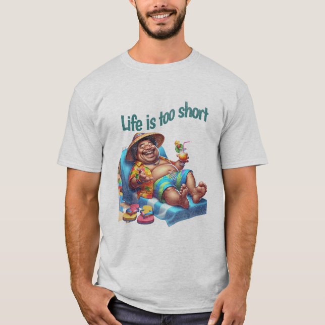 T-shirt Funny Beach Bum Life est trop court Humour de devi (Devant)