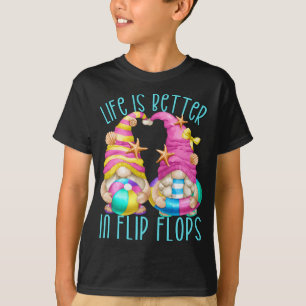 T-shirt Funny Beach Gnomes La Vie Est Meilleure En Flip Fl