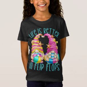T-Shirt Funny Beach Gnomes La Vie Est Meilleure En Flip Fl