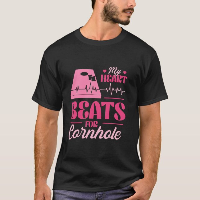 T-shirt Funny Bean Sac Corn Trou Femmes Cornhole (Devant)