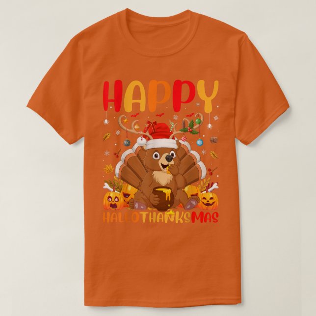 T-shirt Funny Bear Amoureux des animaux Happy Bear HelloTh (Design devant)
