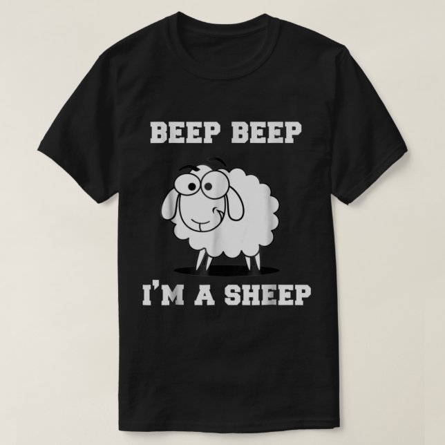 T-shirt Funny Beep Beep Sheep Cartoon Design (Design devant)
