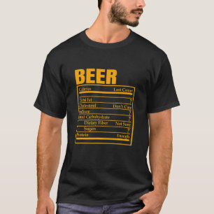 T-shirt Funny Beer Nutrition Favoris Étiquette Thanksgivi