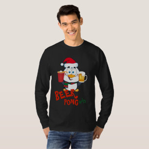 T-shirt FUNNY BEER PONG Penguin Noël