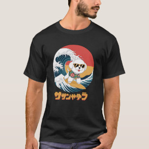 T-shirt Funny Bichon Frise Japonais Kanagawa Wave Chien