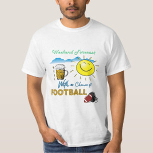 T-shirt FUNNY ! Bière et football - Weekend Forecast TShir