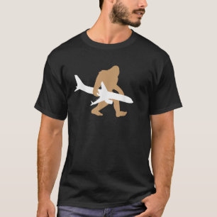 T-shirt Funny Bigfoot avion Chemise mignonne pilote Sasqua