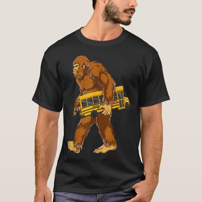 T-shirt Funny Bigfoot Bus Driver Sasquatch School Bus Love (Devant)