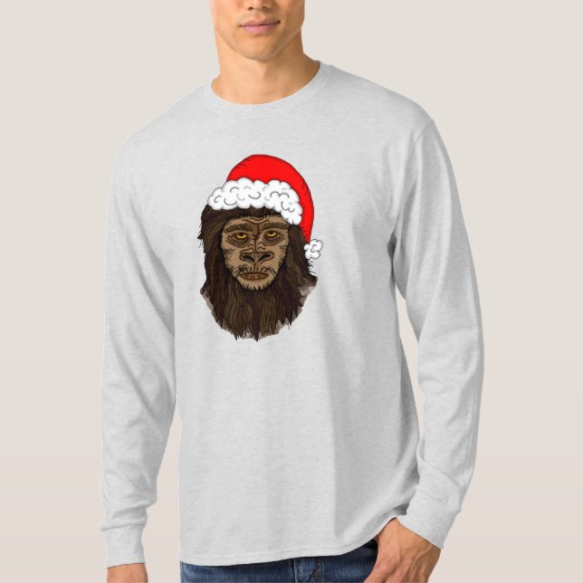 T-shirt Funny Bigfoot Dans L'Humour Sasquatch De Santa Hat (Devant)