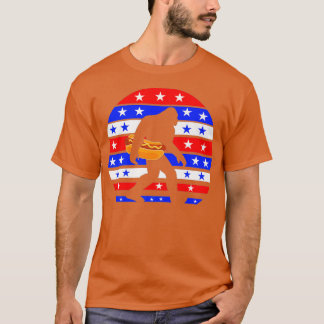 T-shirt Funny BigFoot Hot Dog American Flag Premium