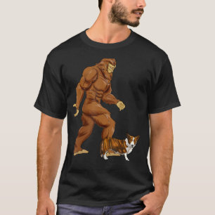 T-shirt Funny Bigfoot marcher Cardigan Welsh Corgi Sasquat