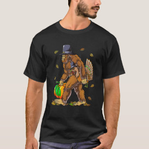 T-shirt Funny Bigfoot pèlerin Turquie Citrouille Thanksgiv
