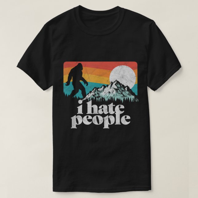 T-shirt Funny Bigfoot Retro Mountain Design (Design devant)