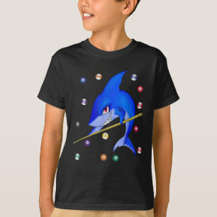 T-shirt Funny Billard requin mâle