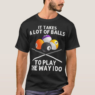T-shirt Funny Billiards Art For Men Boys Billiard Lover Po