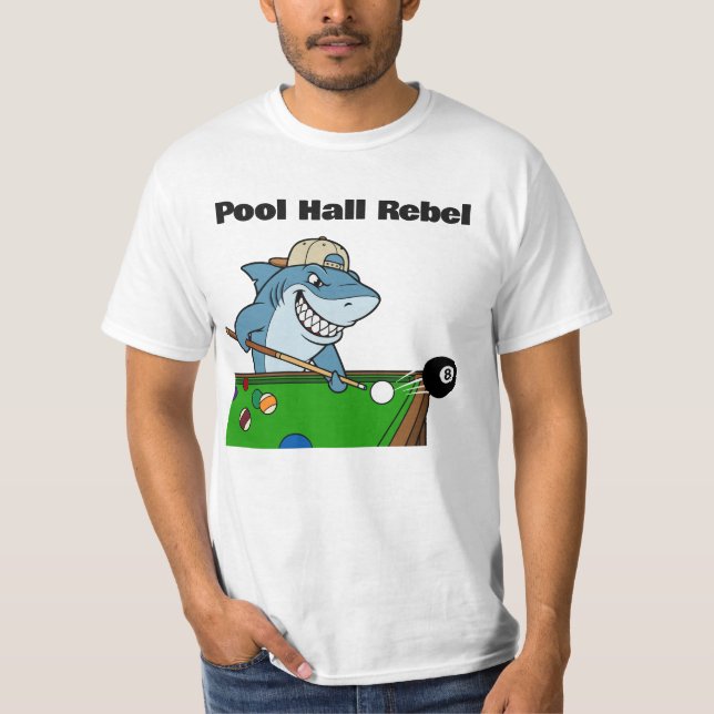 T-shirt Funny Billiards Pool Hall Rebel (Devant)