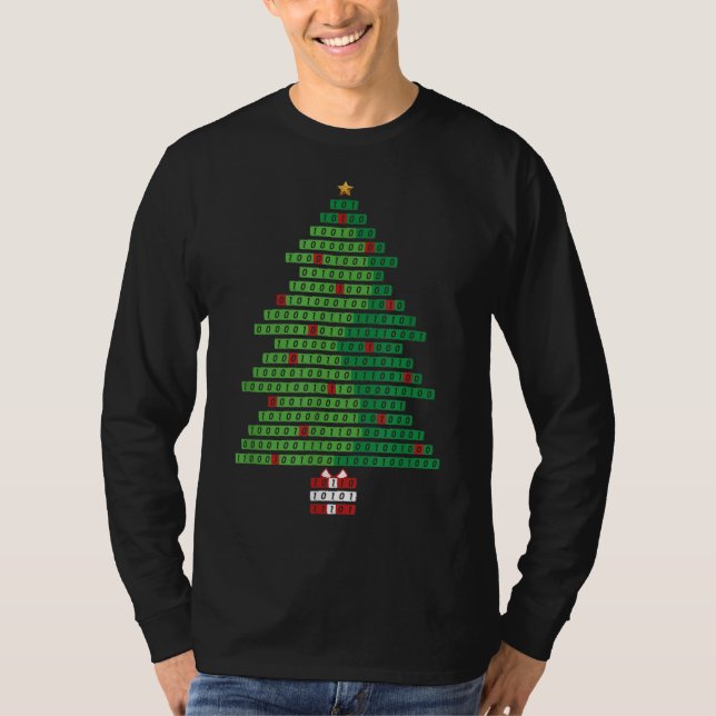 T-shirt Funny Binary Christmas Tree Ordinateur Programmate (Devant)