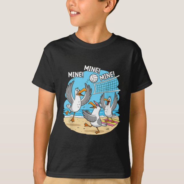 T-shirt Funny Bird Playing Volleyball Mine Game Day Vibes  (Devant)
