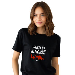 T-shirt Funny Black Ajouter plus de vin