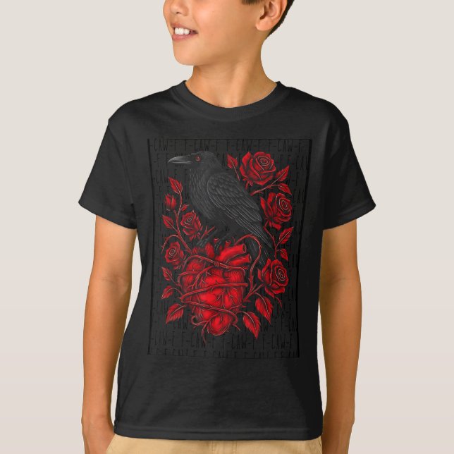 T-shirt Funny Black Bird F-caw-f Anti Valentines Day Singl (Devant)