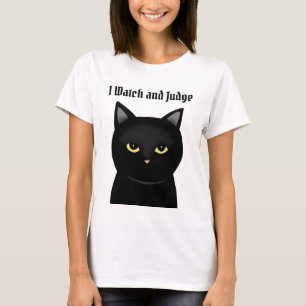 T-shirt Funny Black Cat I montre et cadeau Amoureux des ch