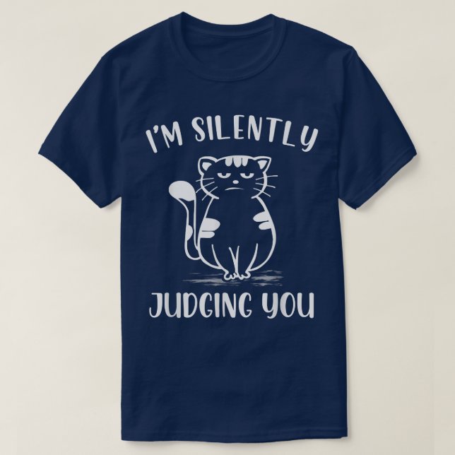 T-shirt Funny Black Cat I'm Silently Judging You Retro  (Design devant)