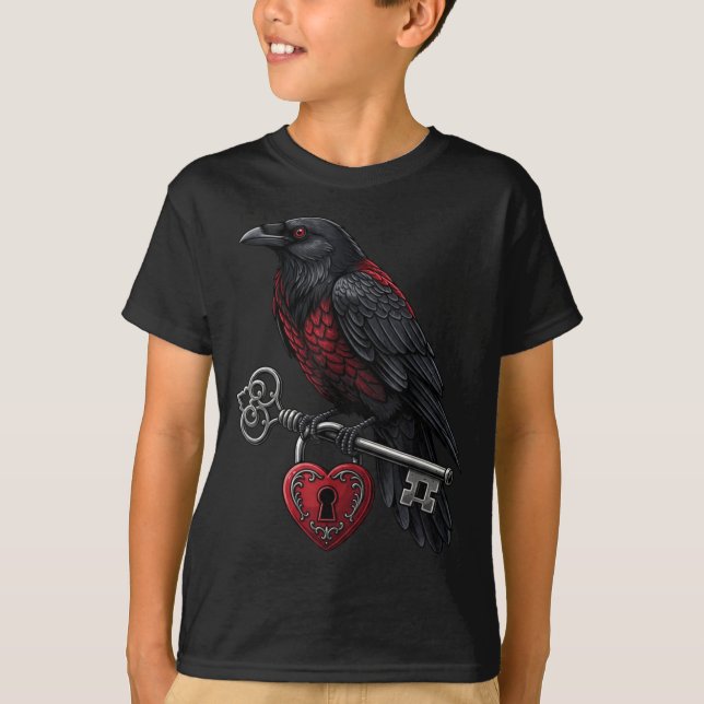 T-shirt Funny Black Crow Black Bird Funny Crow Valentines  (Devant)